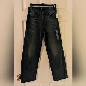 GAP Denim Boys Dark Gray Black Sretch Relaxed Straight Jeans‎ Pants Sz 10 NWT